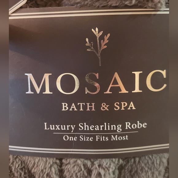 Mosaic Bath & Spa Luxury Shearling Robe - One Size Dark Gray - Picture 2 of 5